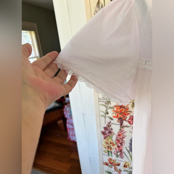 VintageCharacter size M 💯 cotton short sleeve night gown in pale pink. - Picture 8 of 10